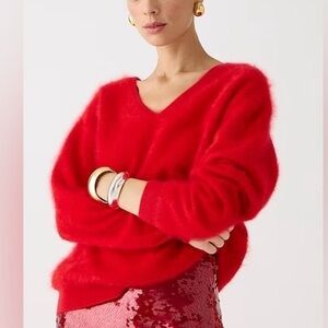 J Crew Brushed Cashmere V Neck Sweater